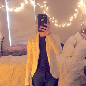 White cardigan